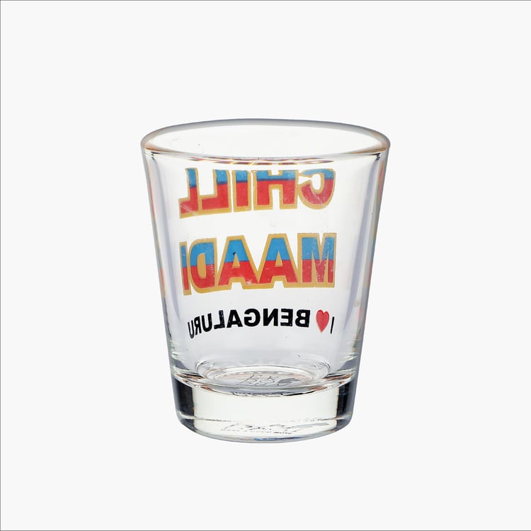 EK DO DHAI Set of 2 Printed Shot Glasses - 60ml