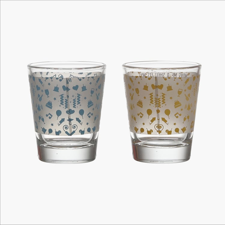 EK DO DHAI Set of 2 Birthday Print Shot Glasses - 60ml