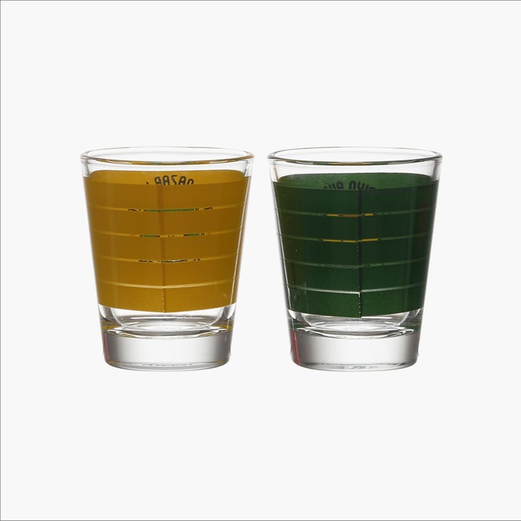 EK DO DHAI Det of 2 Printed Shot Glasses - 60ml