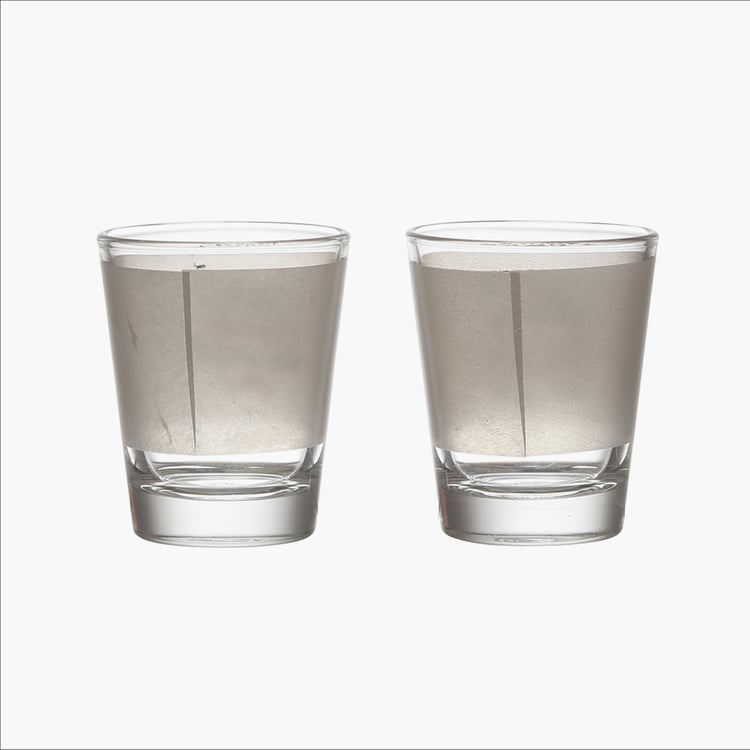 EK DO DHAI Set of 2 Printed Shot Glasses - 60ml