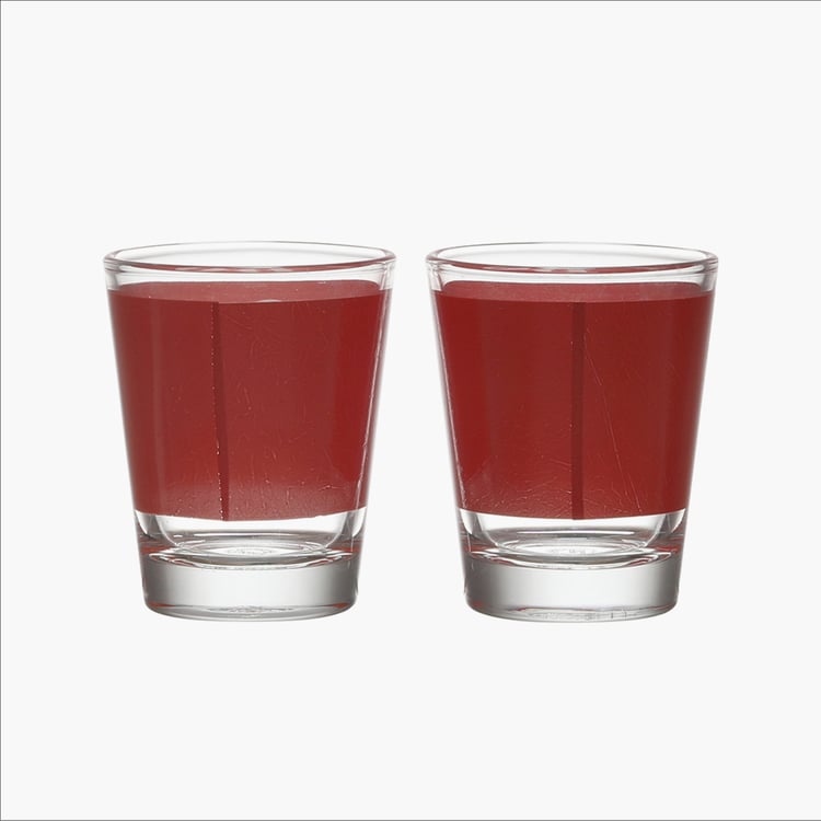 EK DO DHAI Set of 2 Printed Shot Glasses - 60ml