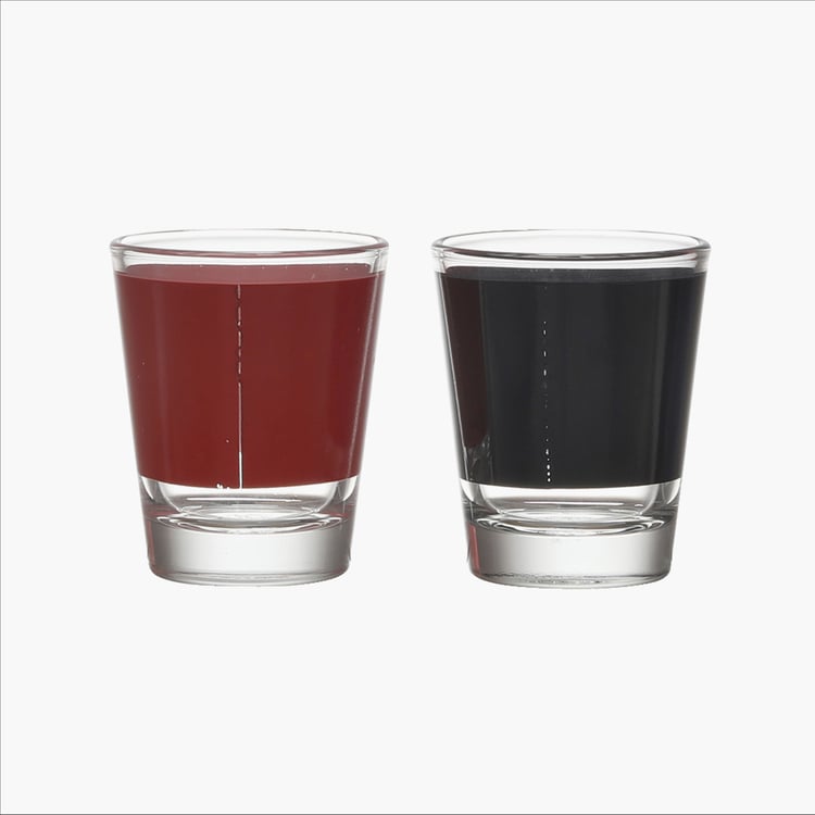 EK DO DHAI Set of 2 Printed Shot Glasses - 60ml