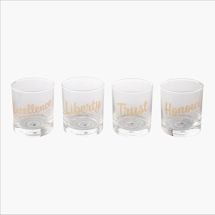 EK DO DHAI Set of 4 Printed Glasses - 300ml