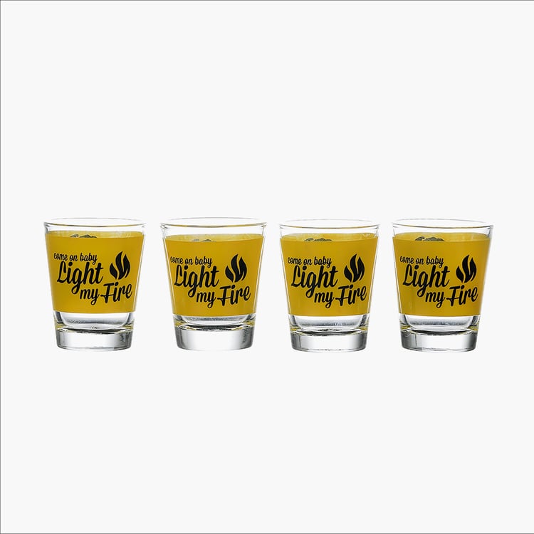 EK DO DHAI Set of 4 Jim Morrison Print Shot Glasses - 60ml