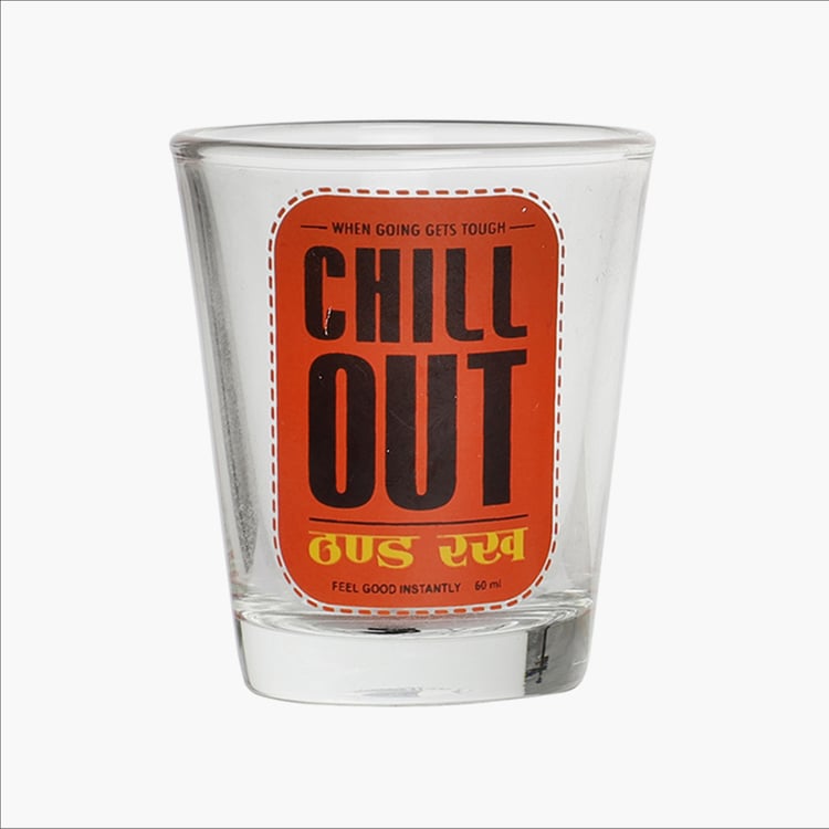 EK DO DHAI Set of 4 Printed Shot Glasses - 60ml