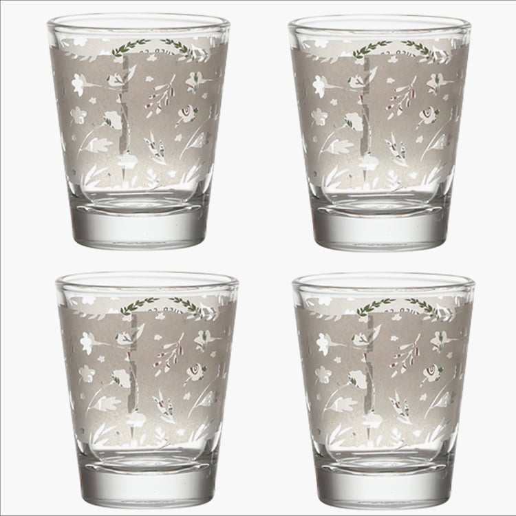 EK DO DHAI Set of 4 Printed Shot Glasses - 60ml