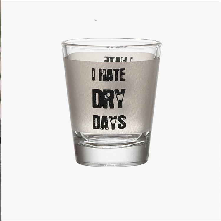 EK DO DHAI Set of 4 Printed Shot Glasses - 60ml