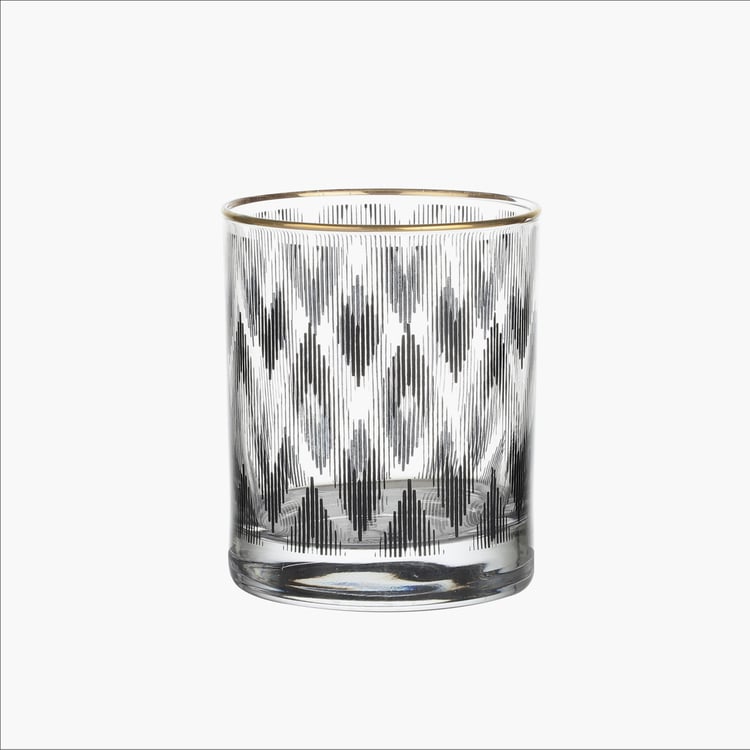 EK DO DHAI Sante Set of 6 Printed Whisky Glasses - 300ml