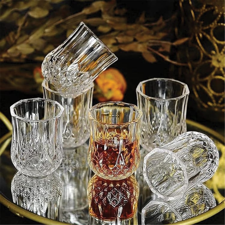 EK DO DHAI Set of 6 Crystal Shot Glasses - 50ml