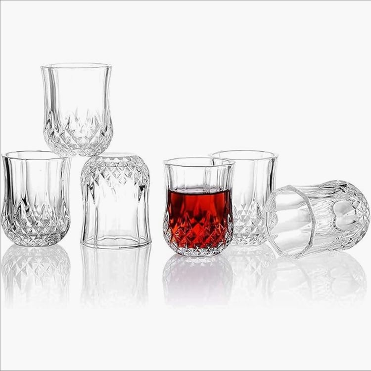 EK DO DHAI Set of 6 Crystal Shot Glasses - 50ml