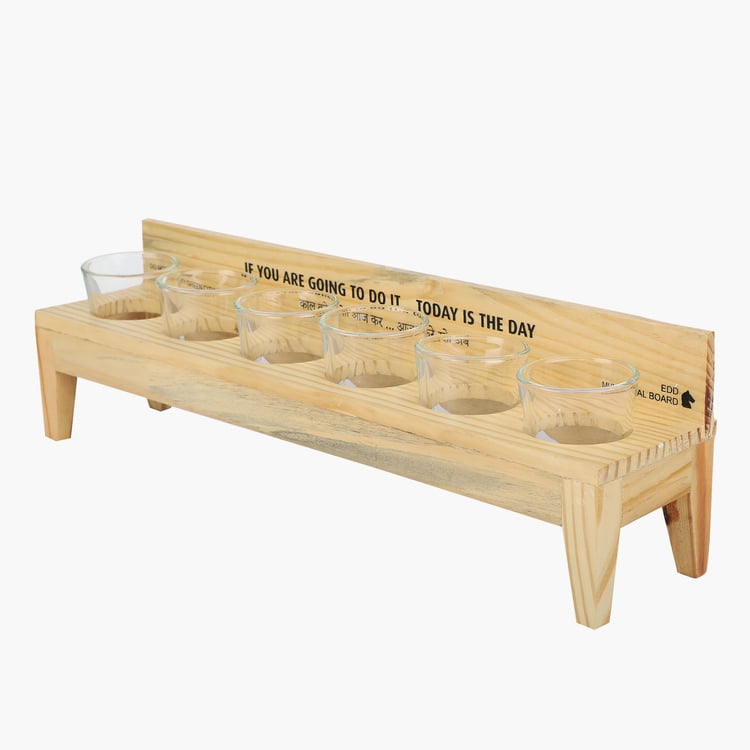 EK DO DHAI Set of 6 Shot Glasses with Bench Stand - 60ml