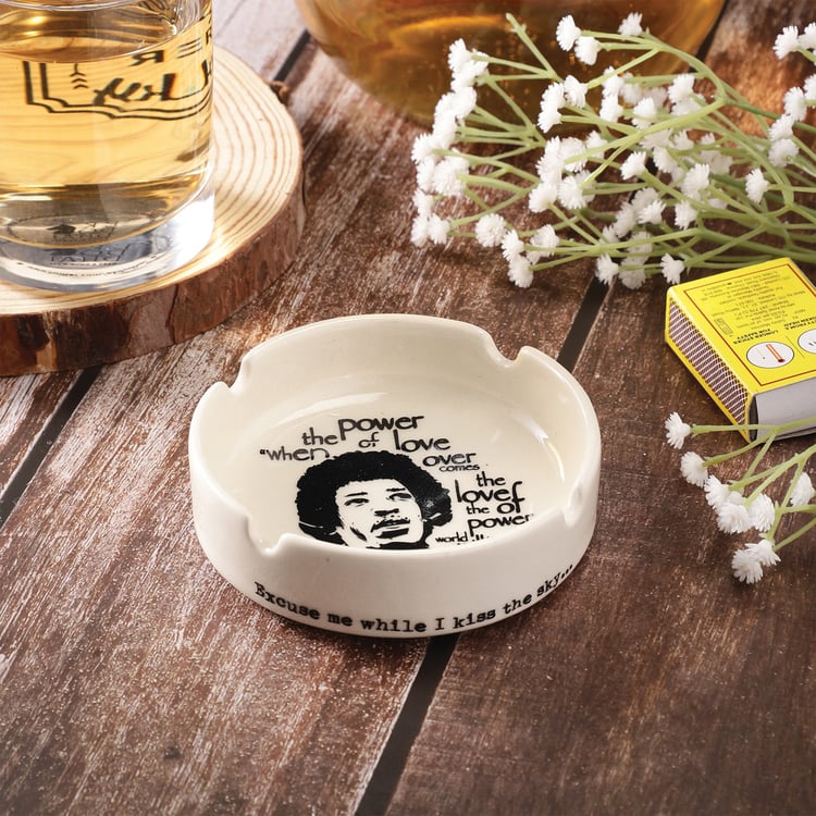 EK DO DHAI Ceramic Jimi Hendrix Print Ash Tray