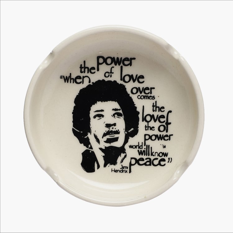 EK DO DHAI Ceramic Jimi Hendrix Print Ash Tray