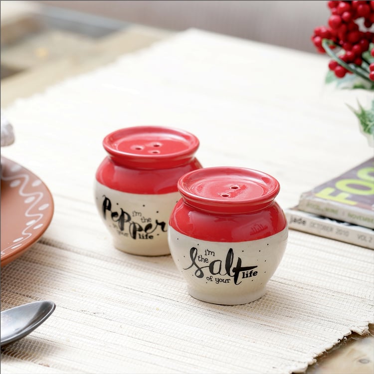 EK DO DHAI Set of 2 Ceramic Matka Shakers - 80g