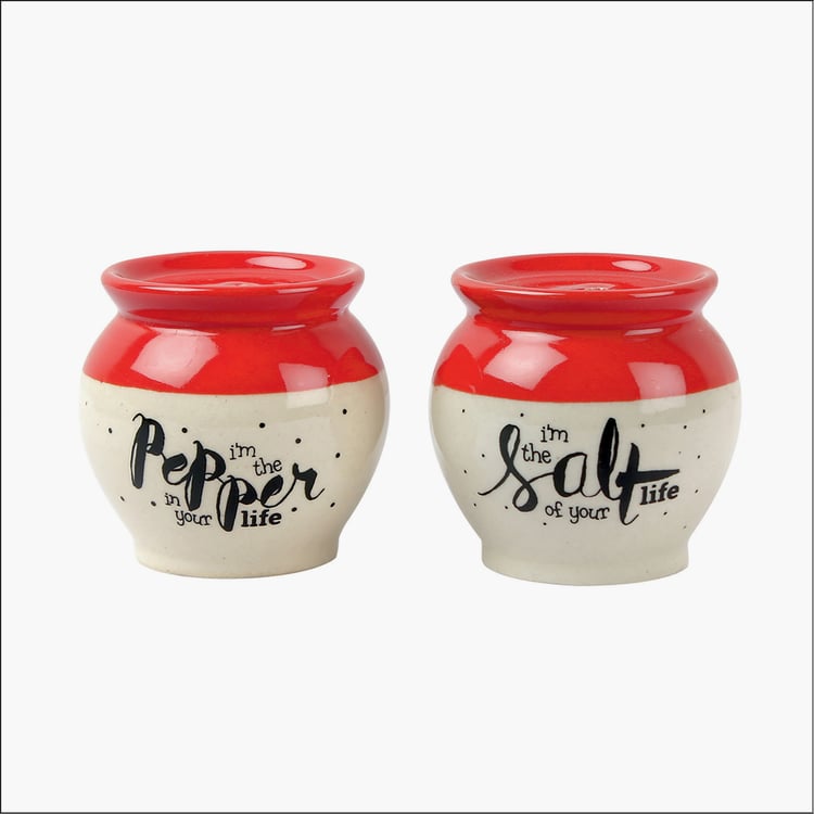 EK DO DHAI Set of 2 Ceramic Matka Shakers - 80g