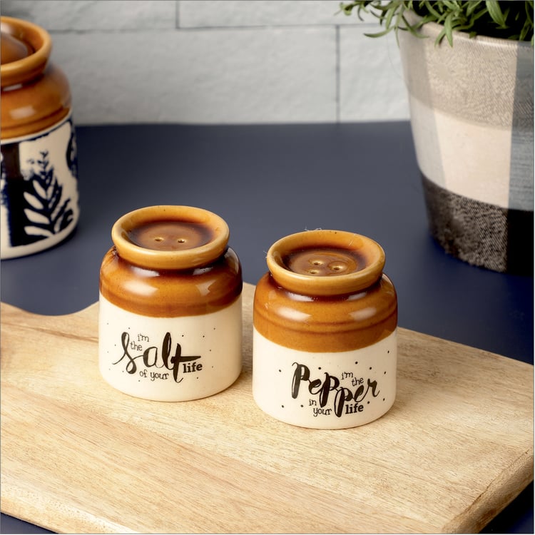 EK DO DHAI Set of 2 Ceramic Salt & Pepper Shakers - 50g