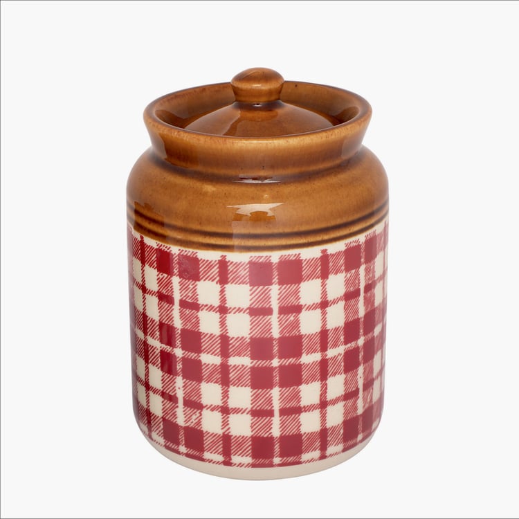 EK DO DHAI Sante 4Pcs Ceramic Checked Jars and Shakers