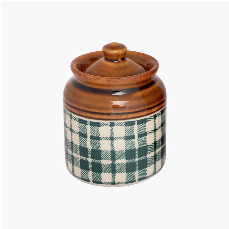 EK DO DHAI Sante 4Pcs Ceramic Checked Jars and Shakers