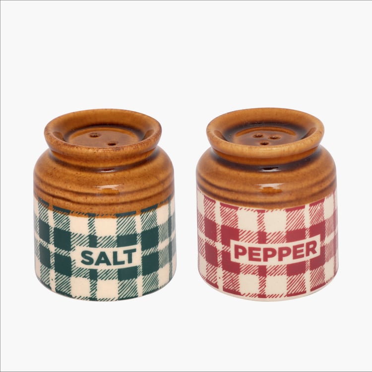 EK DO DHAI Sante 4Pcs Ceramic Checked Jars and Shakers