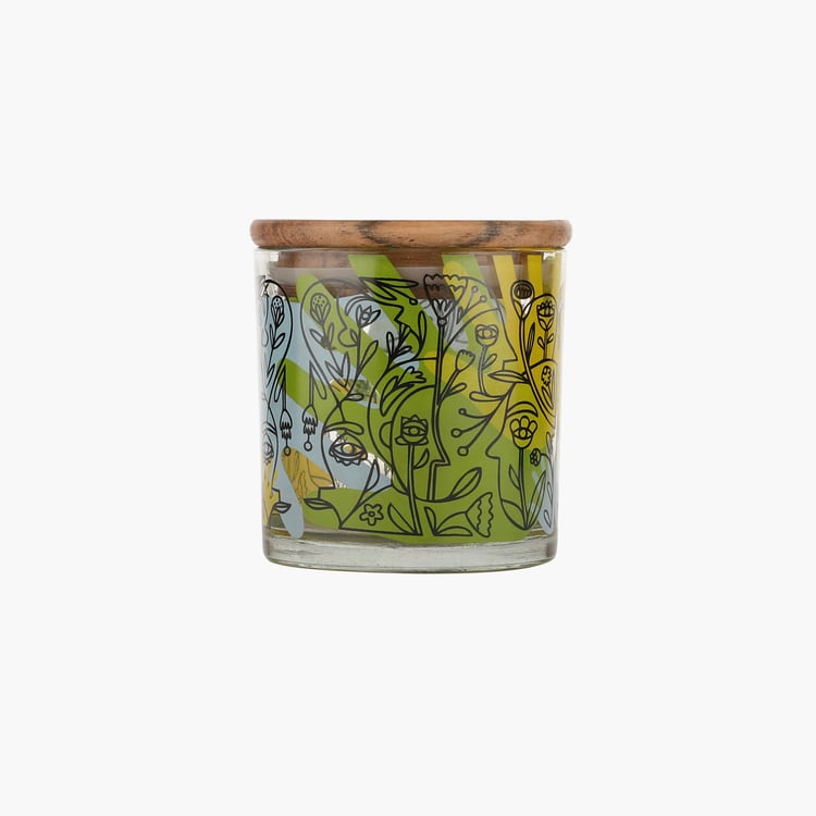 EK DO DHAI Sante Set of 2 Printed Glass Jars - 500ml