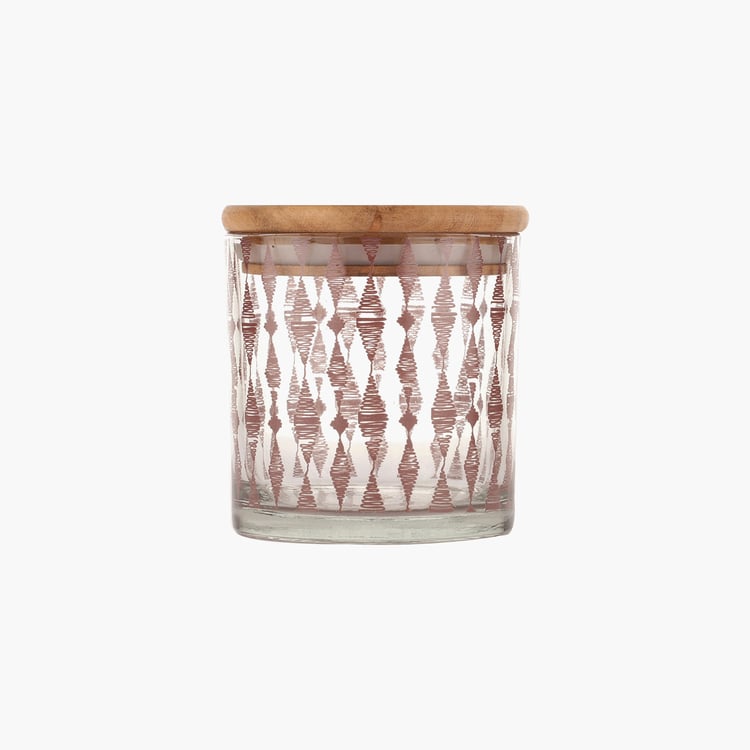 EK DO DHAI Sante Set of 2 Printed Glass Jars with - 500ml