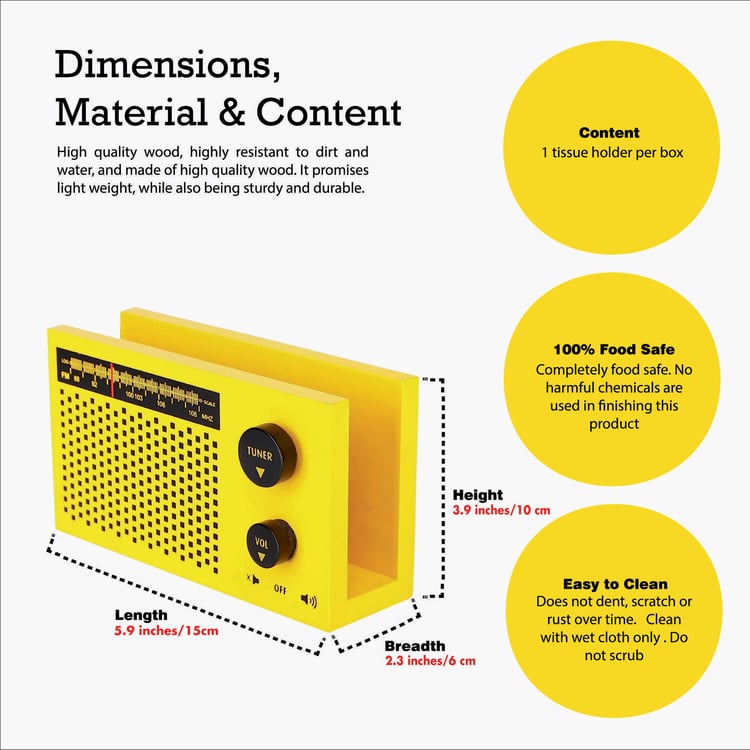 EK DO DHAI Wooden Radio Tissue Holder