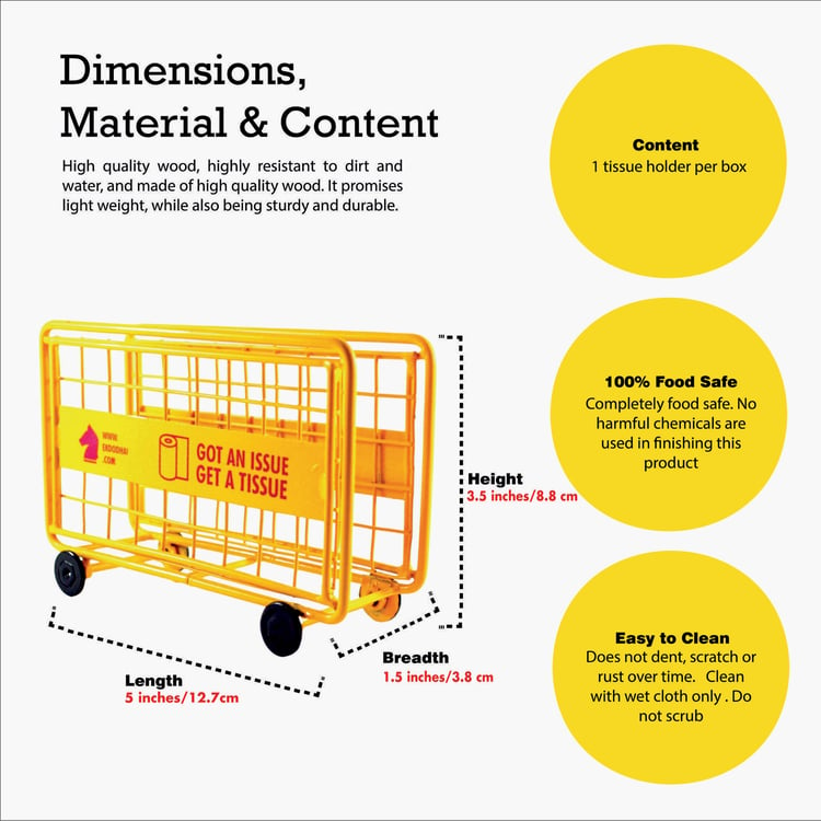 EK DO DHAI Metal Barricade Tissue Holder - 12.7x3.8x8.6cm