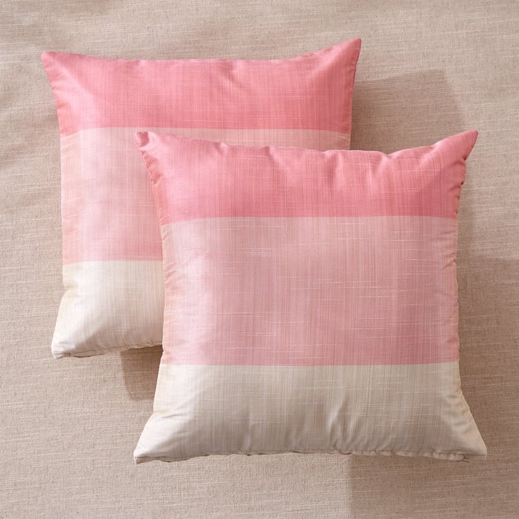 Wesley Set of 2 Colourblocked Cushion Covers - 40x40cm