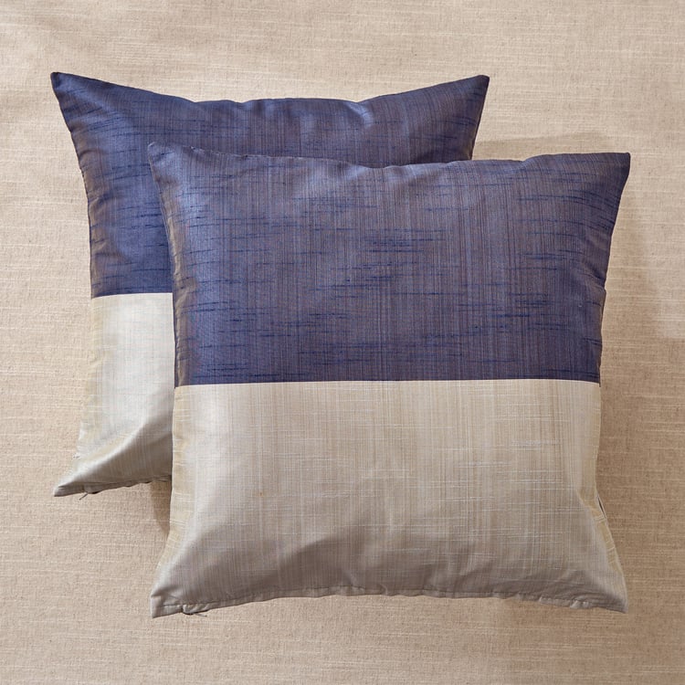 Wesley Set of 2 Colourblocked Cushion Covers - 40x40cm