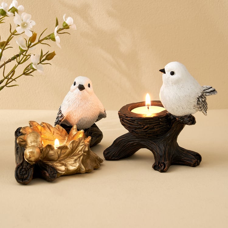 Corsica Birds Polyresin T-Light Holder