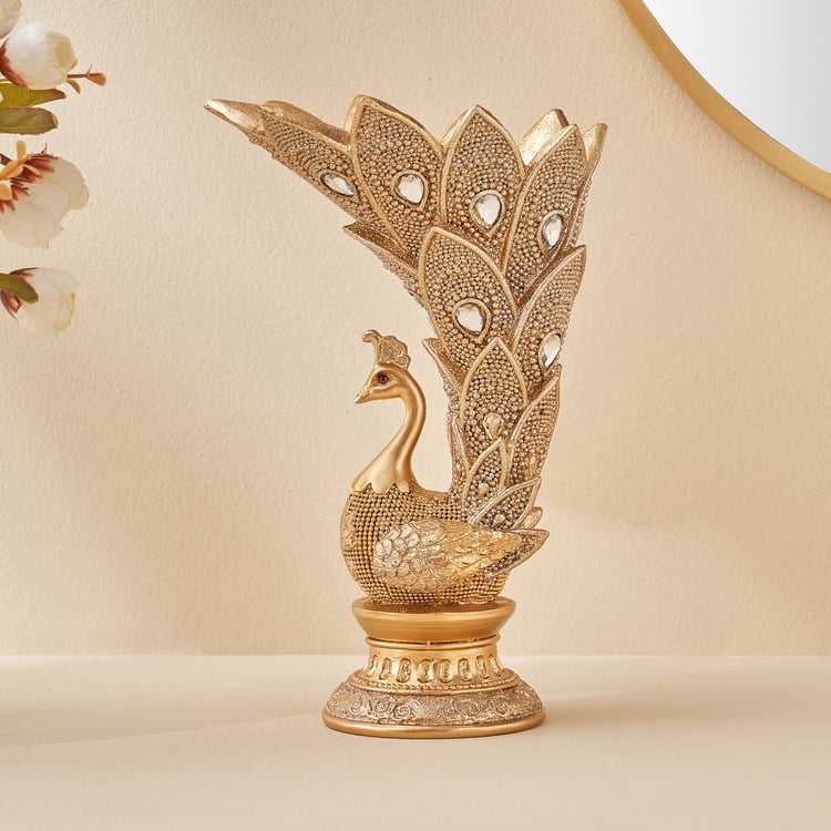 Corsica Mayur Polyresin Peacock Vase