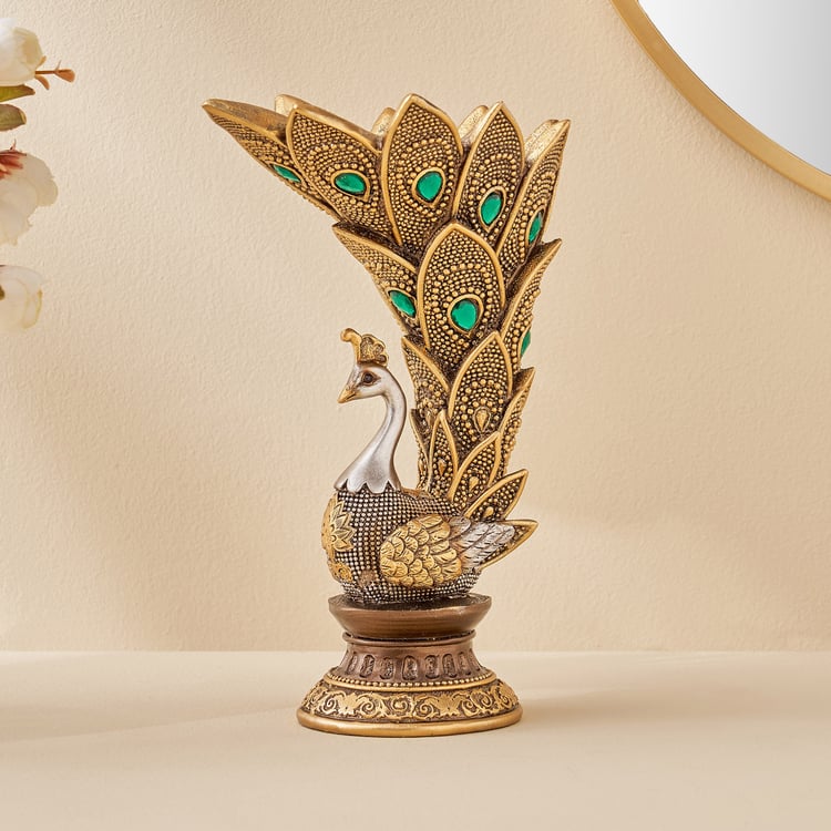 Corsica Mayur Polyresin Peacock Vase