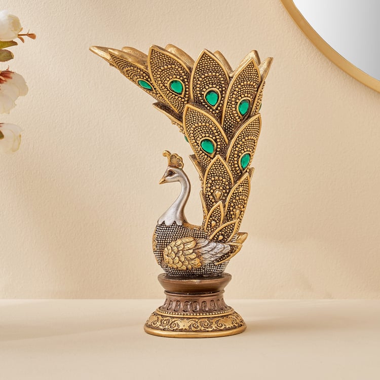 Corsica Mayur Polyresin Peacock Vase