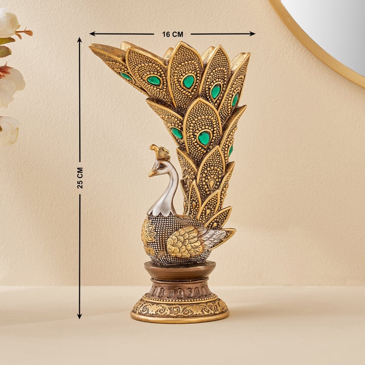 Corsica Mayur Polyresin Peacock Vase