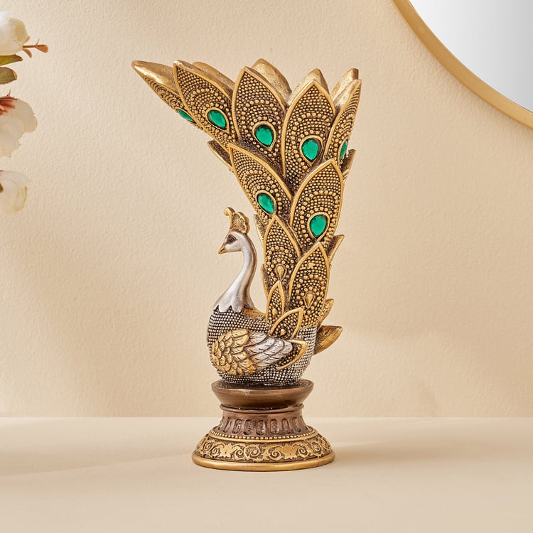 Corsica Mayur Polyresin Peacock Vase