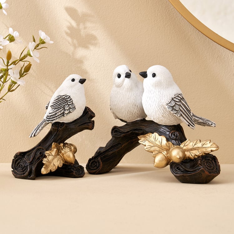 Corsica Birds Polyresin Tree Branch Figurine