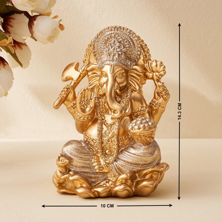 Corsica Tranquil Polyresin Ganesha on Lotus Figurine