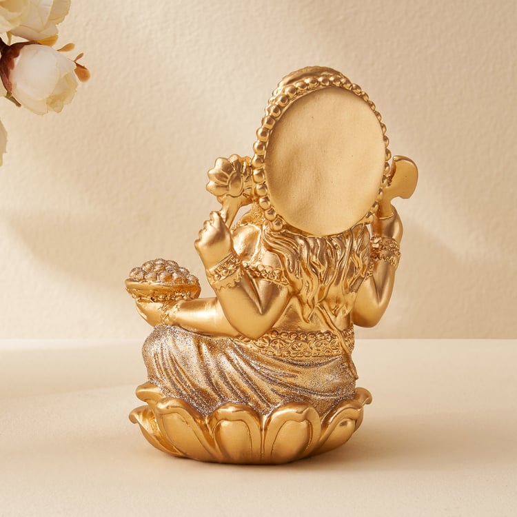 Corsica Tranquil Polyresin Ganesha on Lotus Figurine