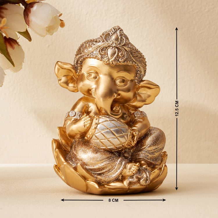 Corsica Tranquil Polyresin Dholak Ganesha Figurine