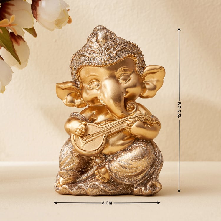 Corsica Tranquil Polyresin Ganesha with Sitar Figurine