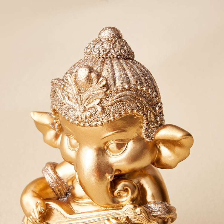 Corsica Tranquil Polyresin Ganesha with Sitar Figurine