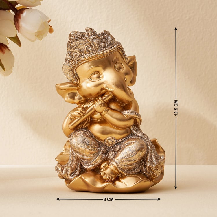 Corsica Tranquil Polyresin Ganesha with Flute Figurine