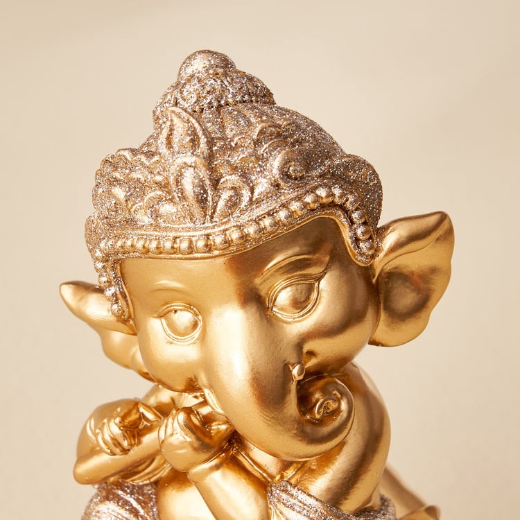 Corsica Tranquil Polyresin Ganesha with Flute Figurine