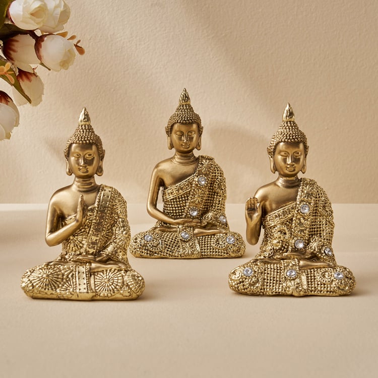 Corsica Tranquil Polyresin Sitting Buddha Figurine