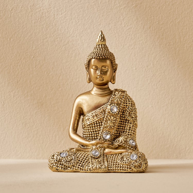 Corsica Tranquil Polyresin Sitting Buddha Figurine