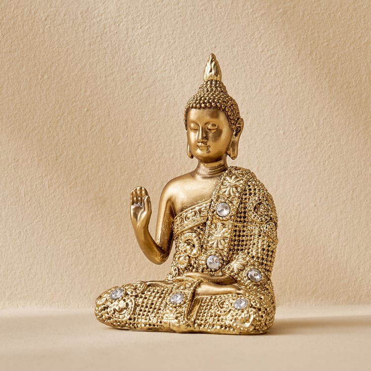 Corsica Tranquil Polyresin Sitting Buddha Figurine