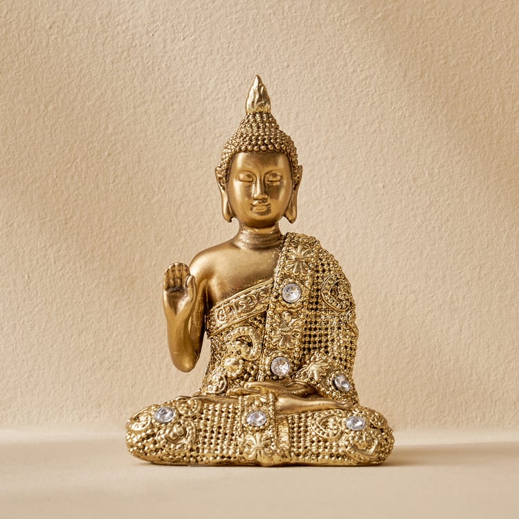 Corsica Tranquil Polyresin Sitting Buddha Figurine