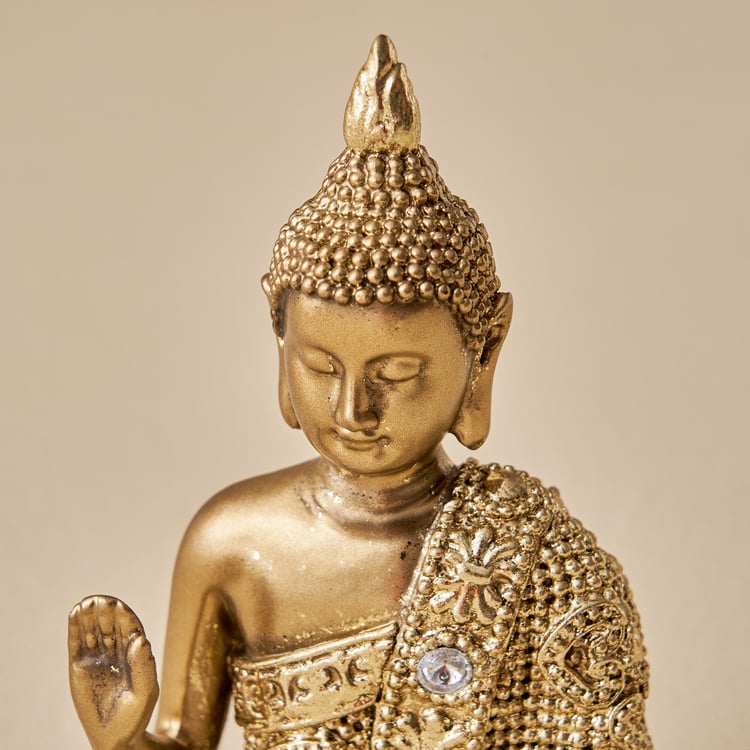 Corsica Tranquil Polyresin Sitting Buddha Figurine