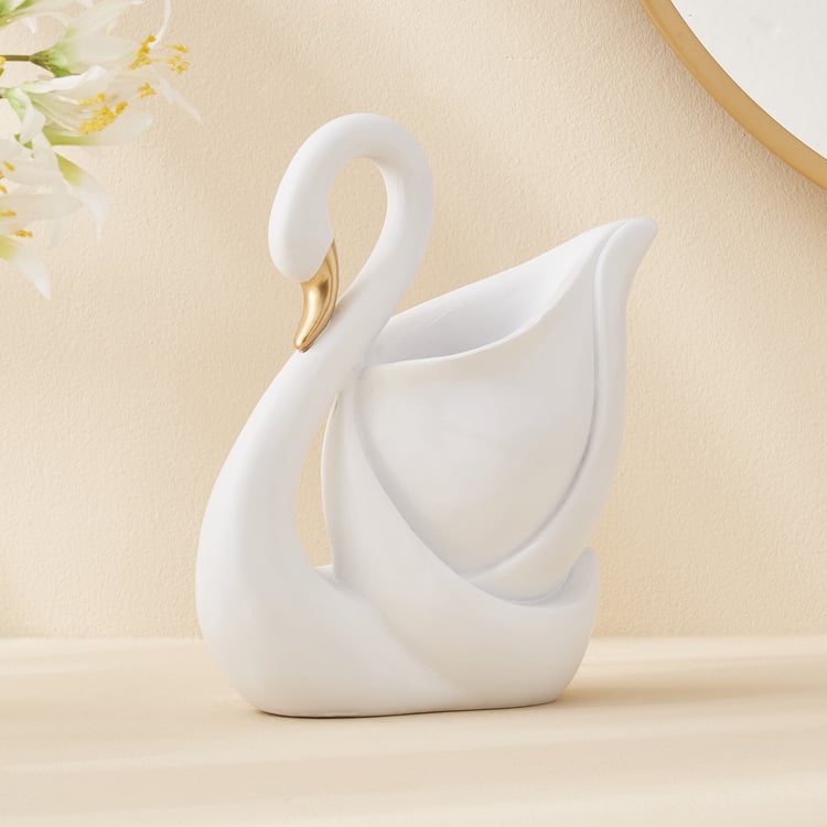 Corsica Brighton Polyresin Swan Vase