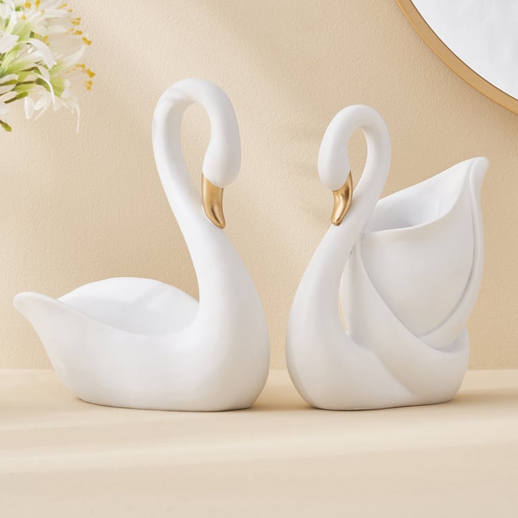 Corsica Brighton Polyresin Swan Vase